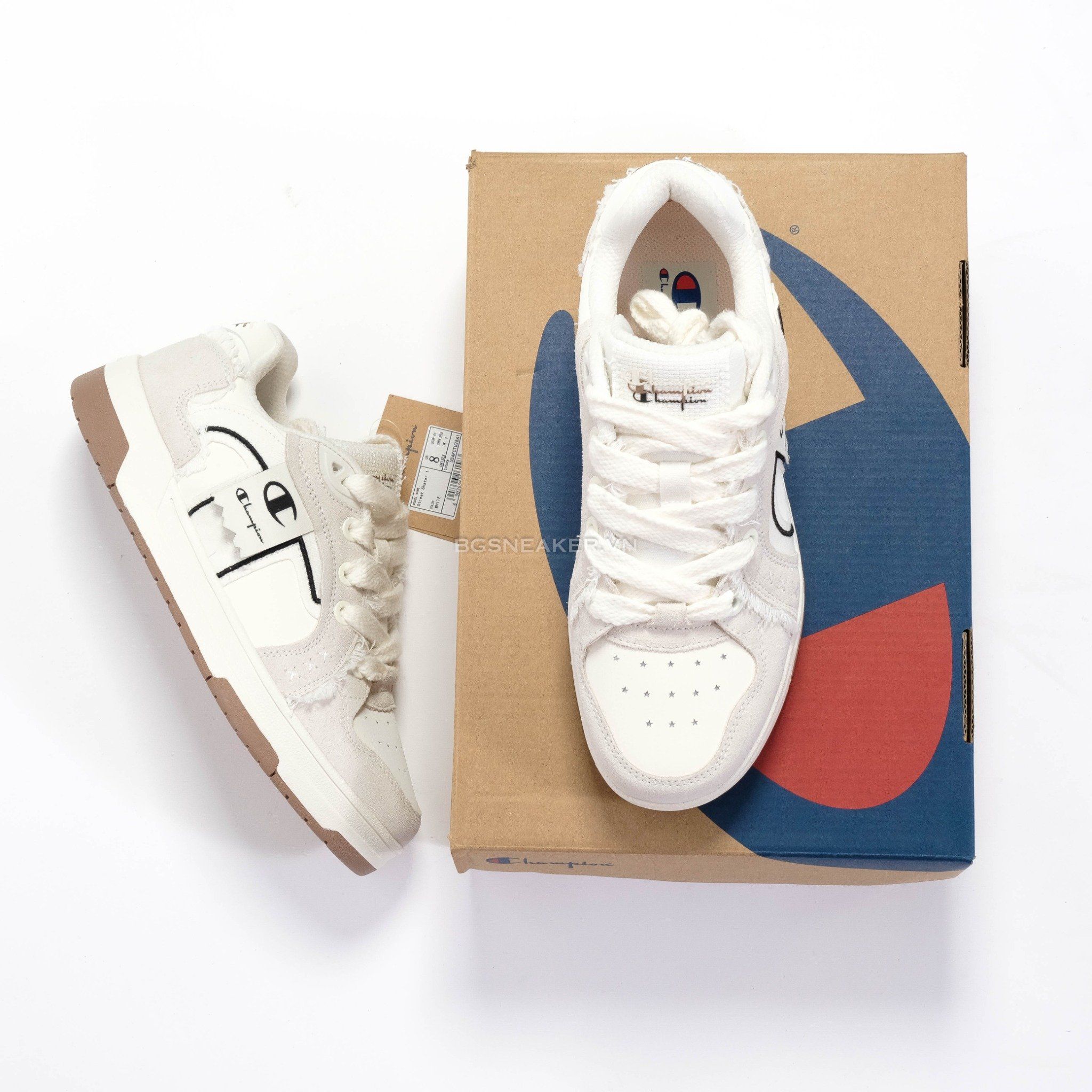  Giày Champion Low-Top Skateboard Shoes Unisex Milk White U5AFCTU28A1 