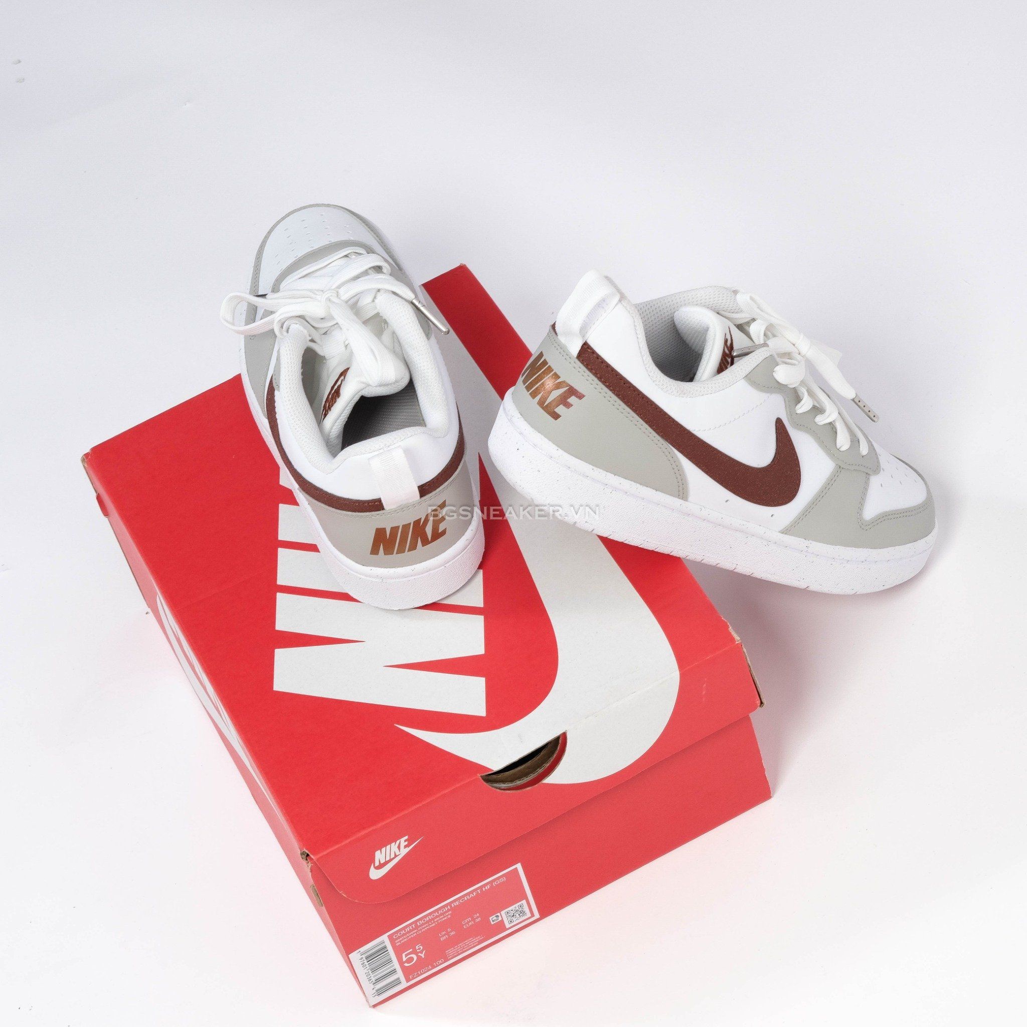  Giày Nike Court Borough Receaft White Dark Pony Iron Ore  FZ1024-100 