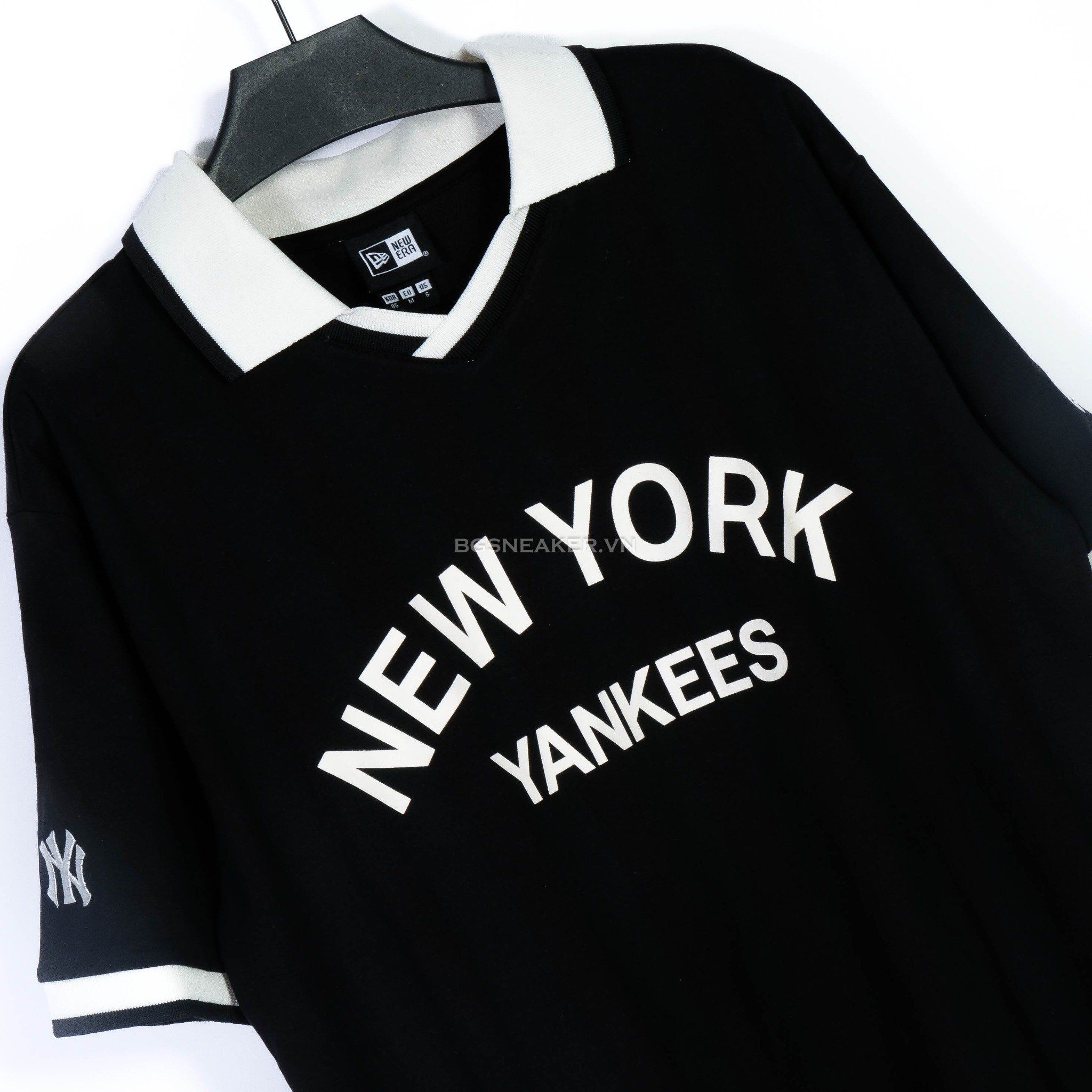  Áo Thun Jersey Polo New Era NY Black White 17242980 