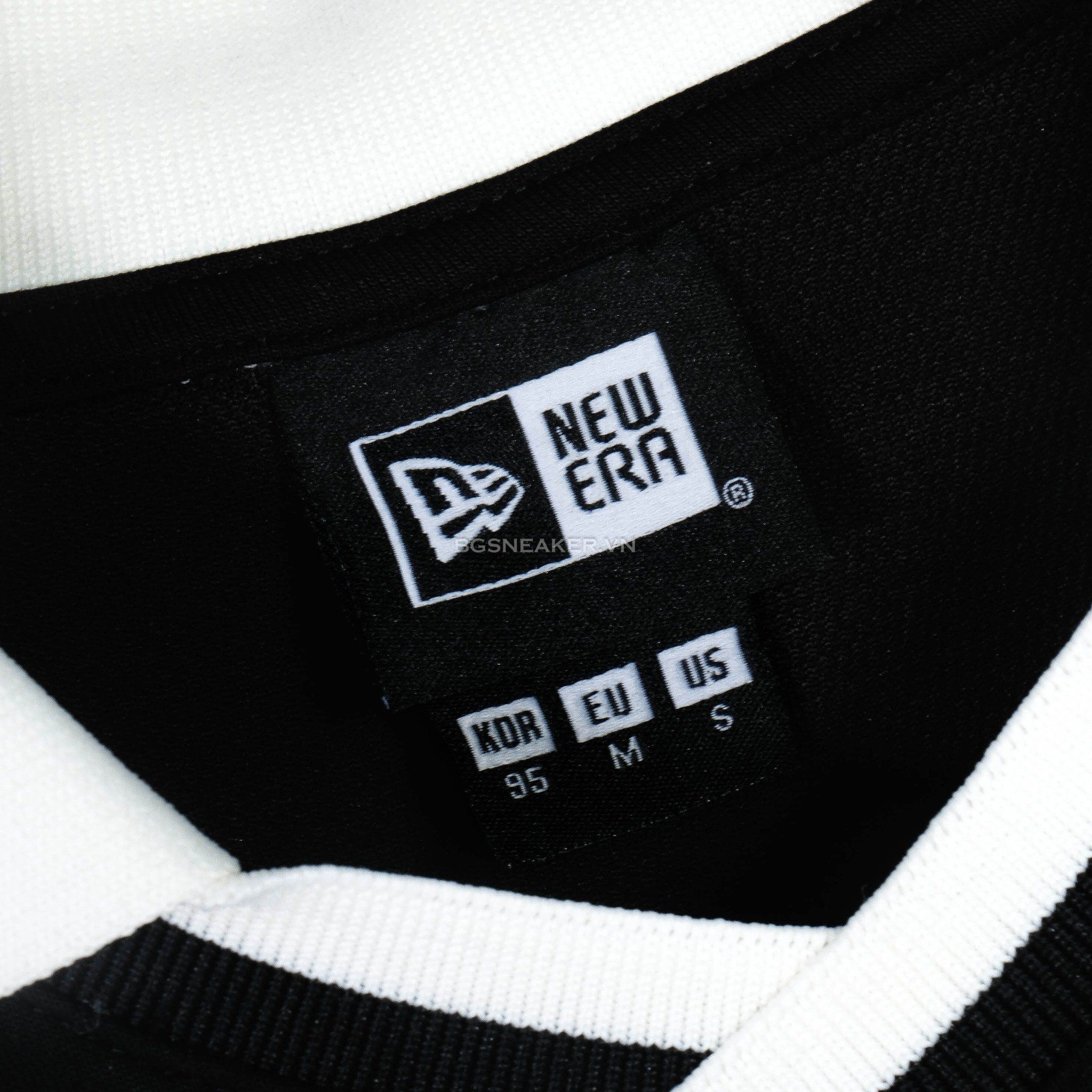  Áo Thun Jersey Polo New Era NY Black White 17242980 