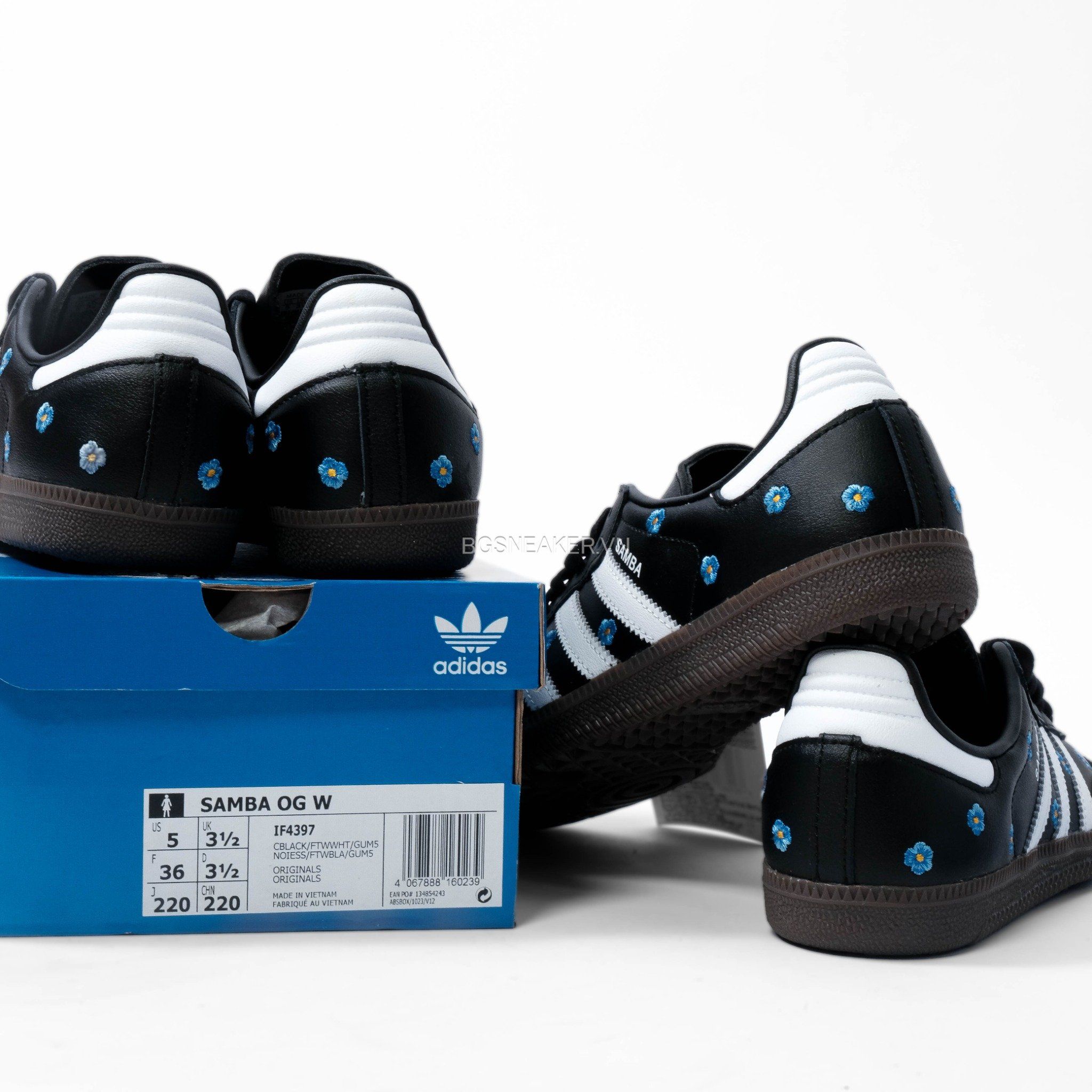  Giày adidas Samba OG Light Blue Floral Core Black IF4397 