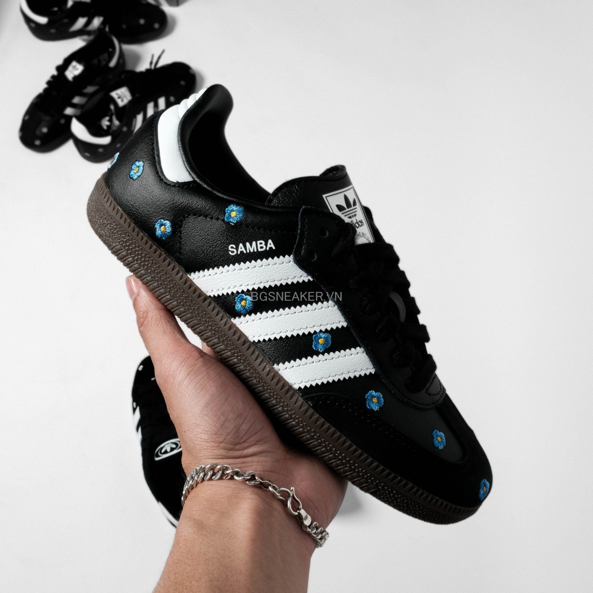  Giày adidas Samba OG Light Blue Floral Core Black IF4397 
