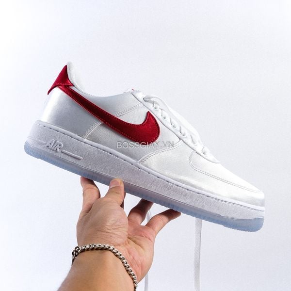  Nike Air Force 1 Low 07 Satin White Varsity Red [ DX6541-100 ] 