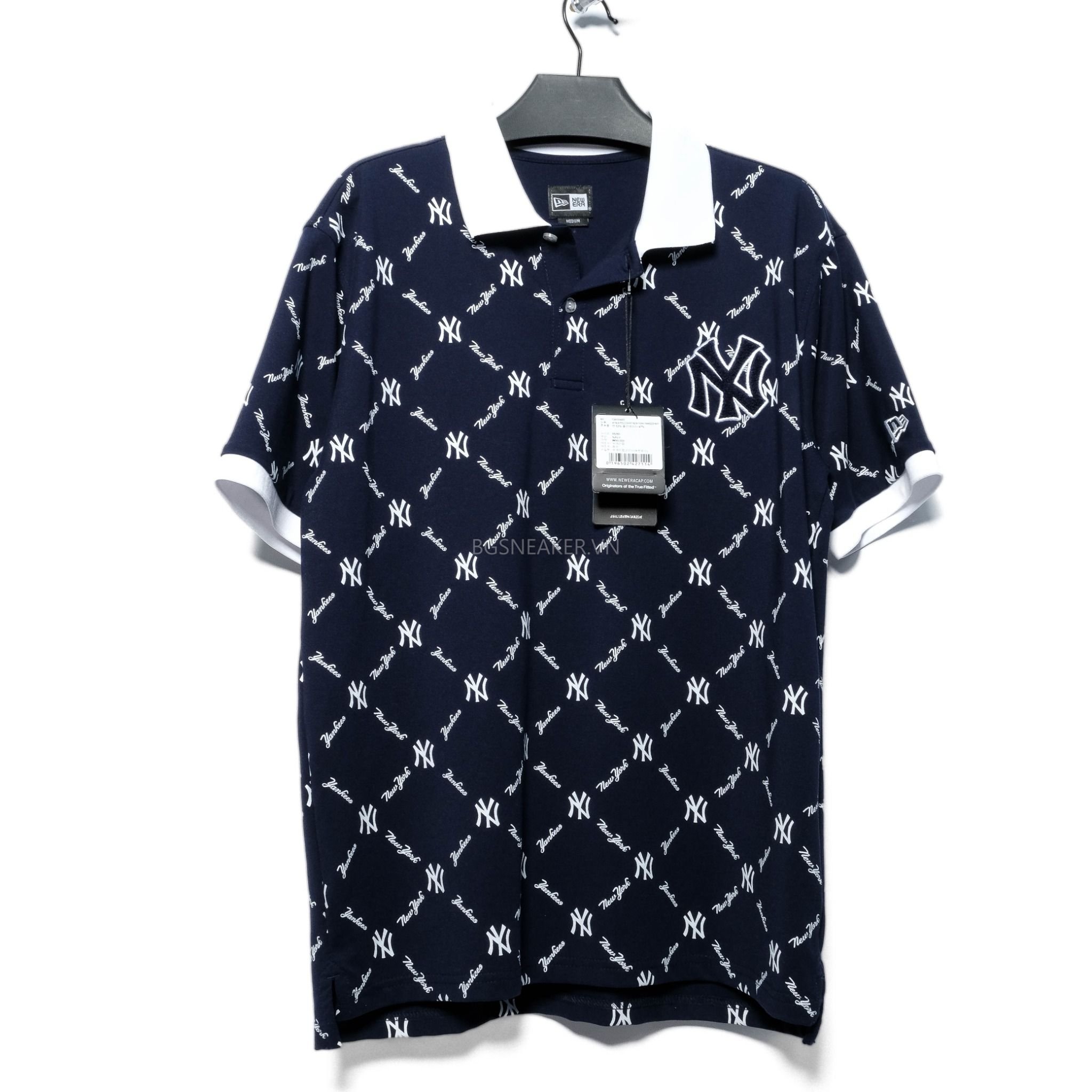 Áo Thun Polo New Era New York Yankees Mono White Navy 13655485 