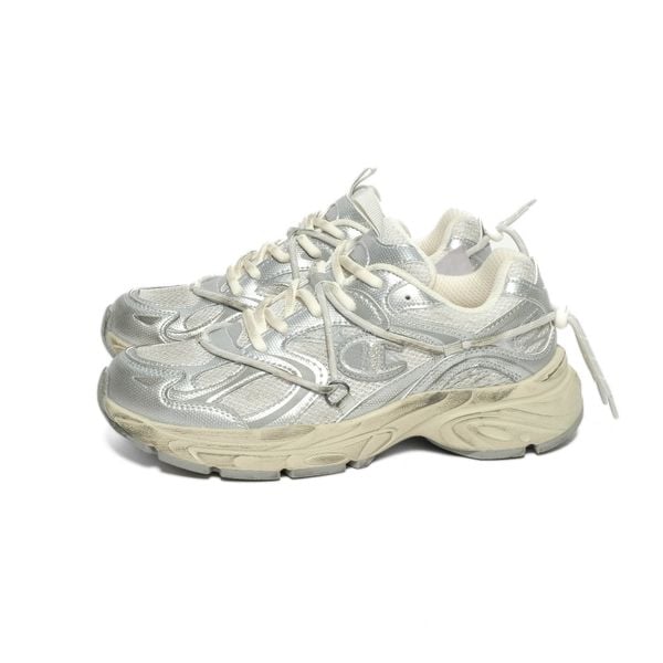  Giày Champion Chunky Sneakers Unisex Low-Top Silver/Milk White U5AFCRU15P8 
