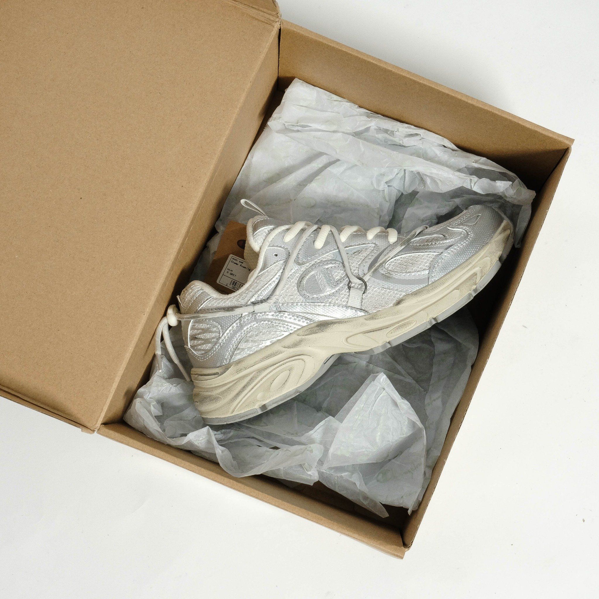  Giày Champion Chunky Sneakers Unisex Low-Top Silver/Milk White U5AFCRU15P8 