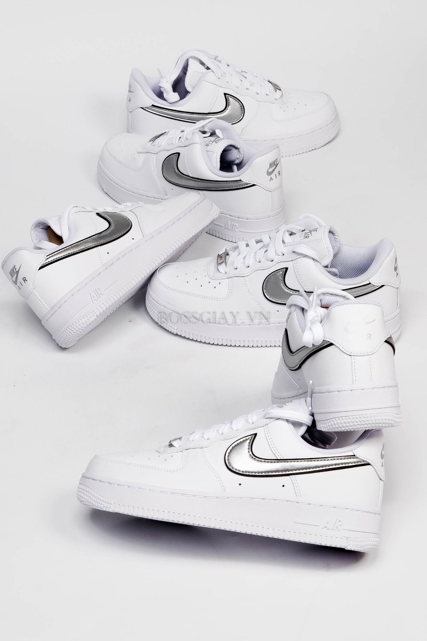  [ DD1523-100 ] Nike Air Force 1 07 Essential White Metallic Silver 