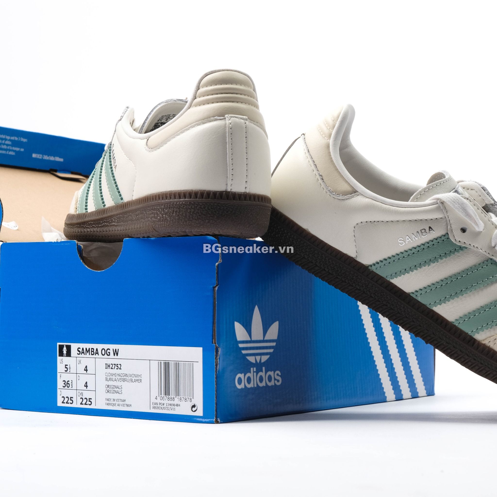  Giày Adidas Samba OG White Hazy Green IH2752 