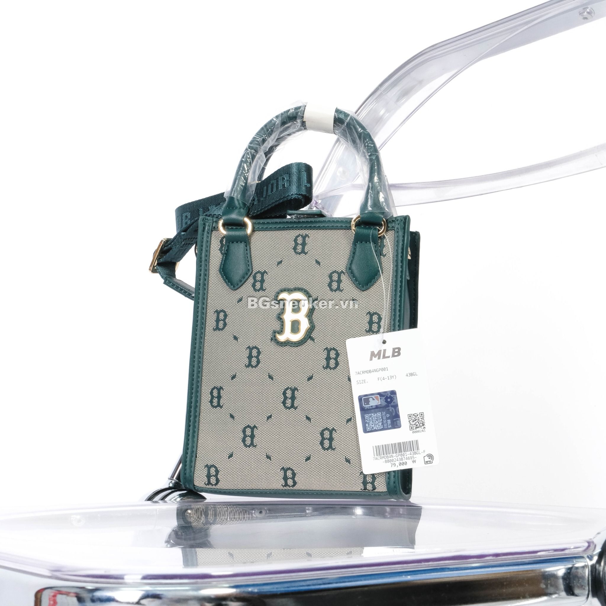  Túi MLB  Monogram Tote Bag Mini Boston Grey Greeen  7ACRMDB4N-43BGL 
