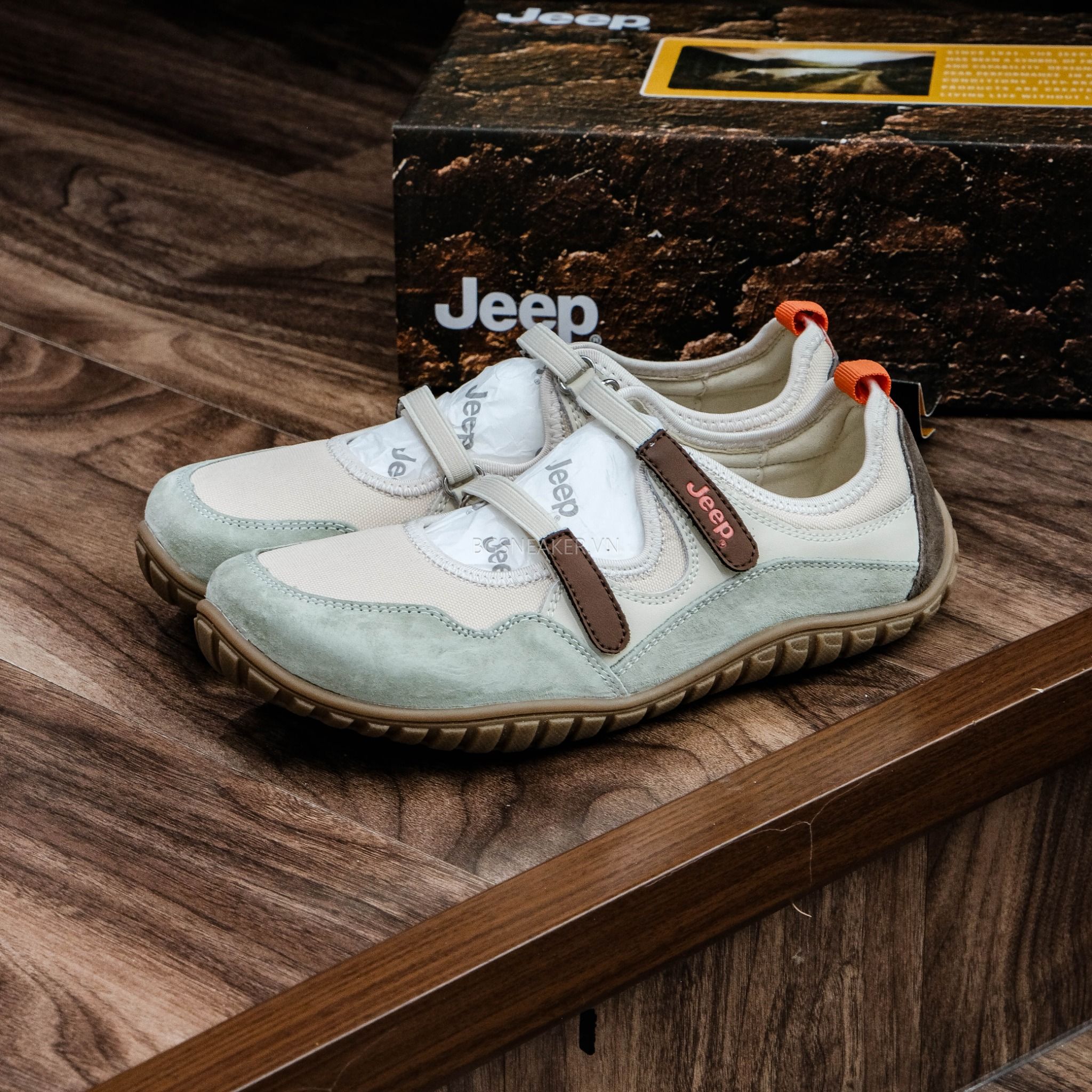  Giày Jeep Outdoor Shoes Women's Low Top ''Cream Light Green'' [ P651W13112 ] 