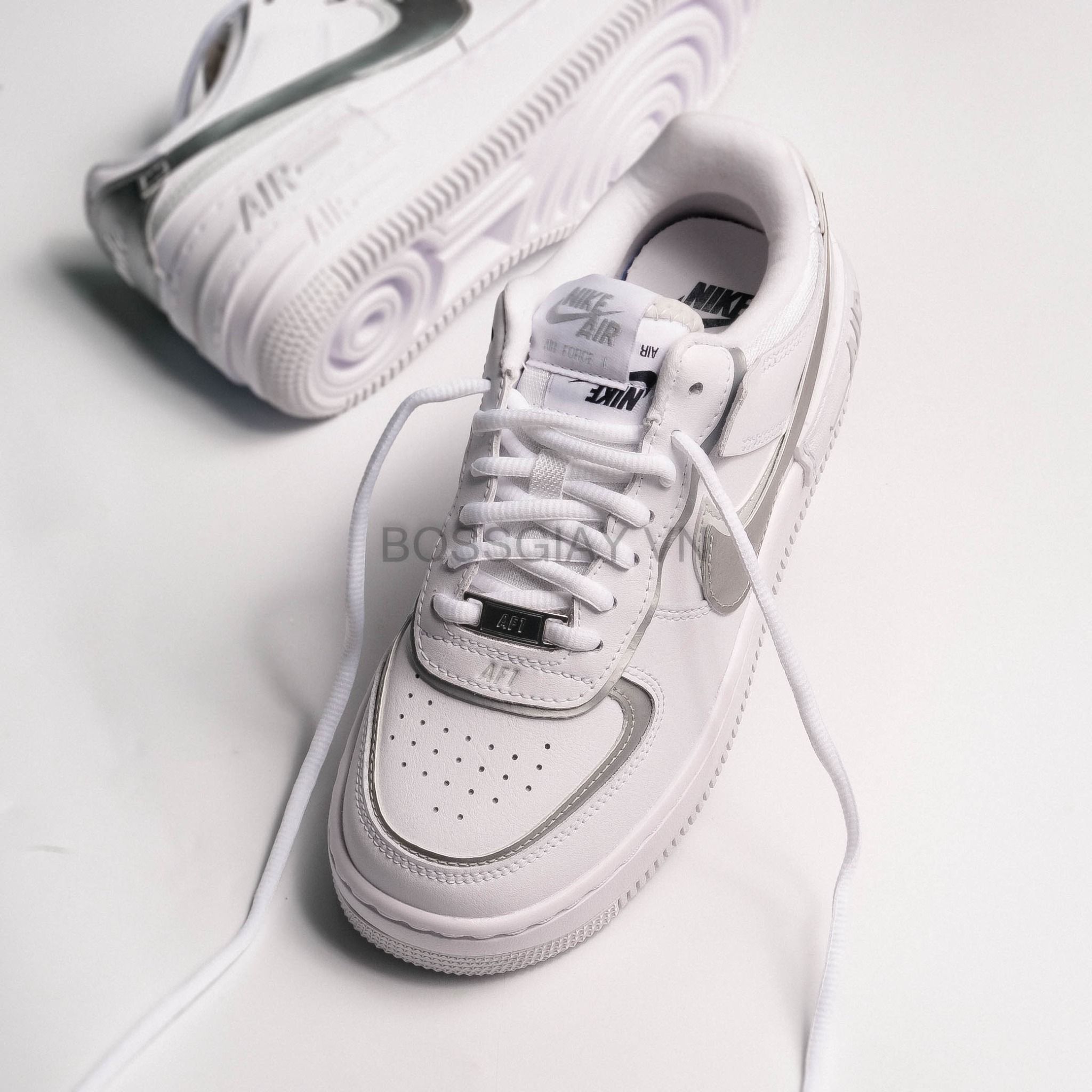 CI0919 119 ] Nike Air Force 1 Shadow White Metallic Silver – BOSS GIÀY