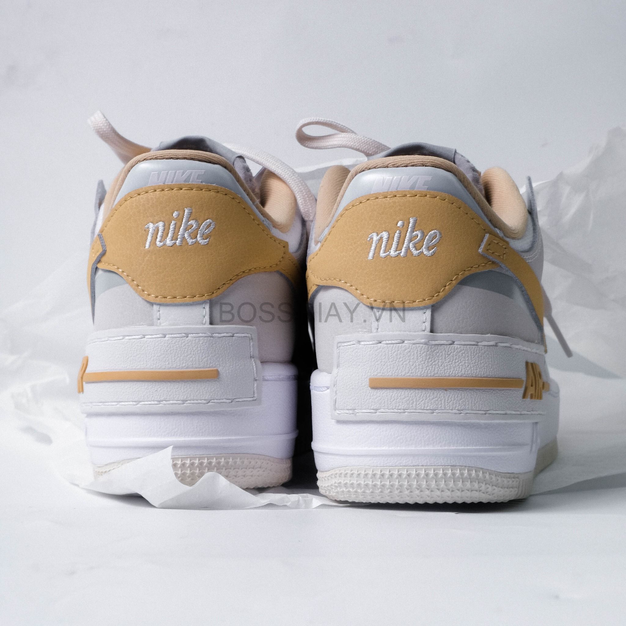  [ DV7449 - 100 ] Nike W Air Force 1 Low Shadow Sail Tan 