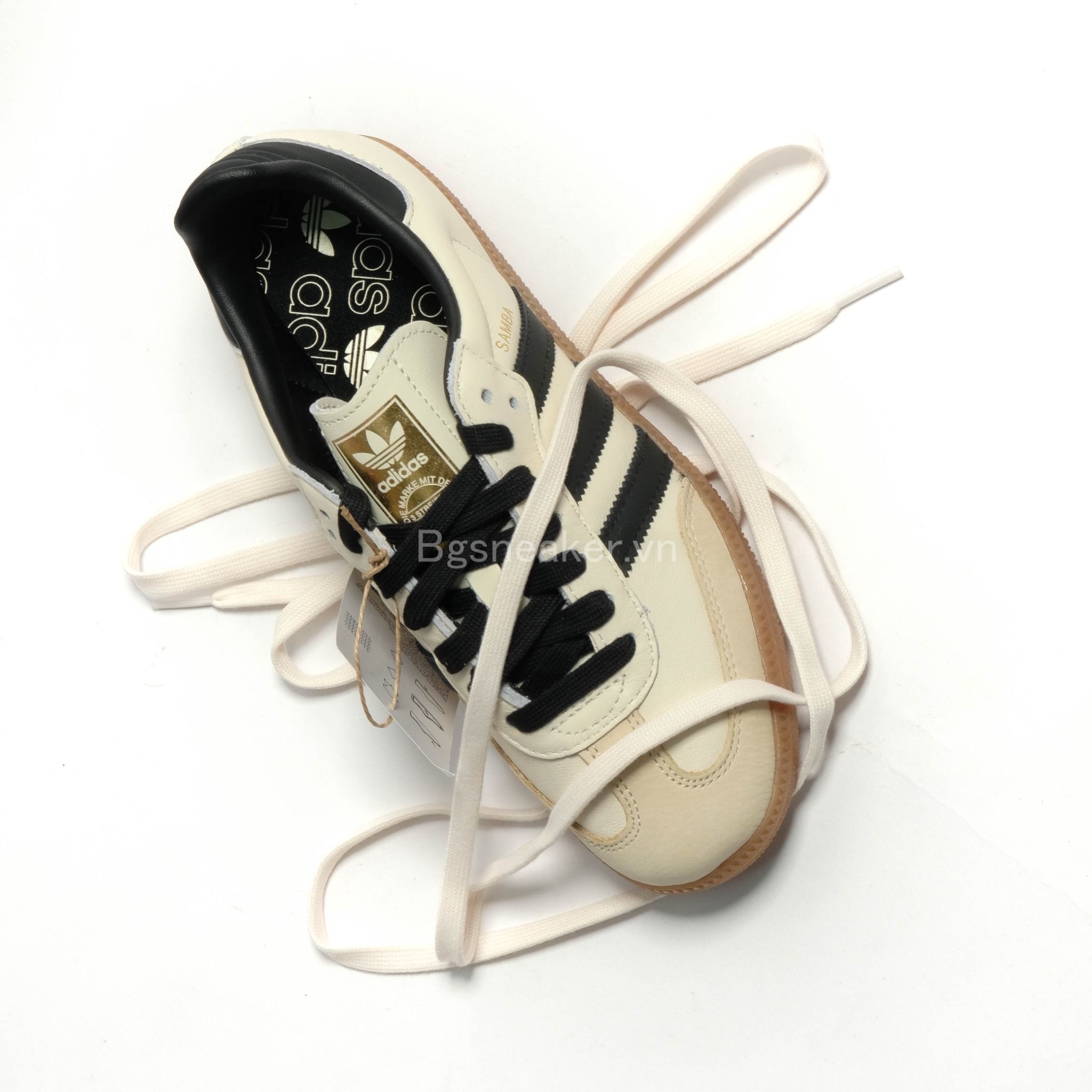 Giày Adidas Samba OG Cream White/Black/Sand Strata ID0478 