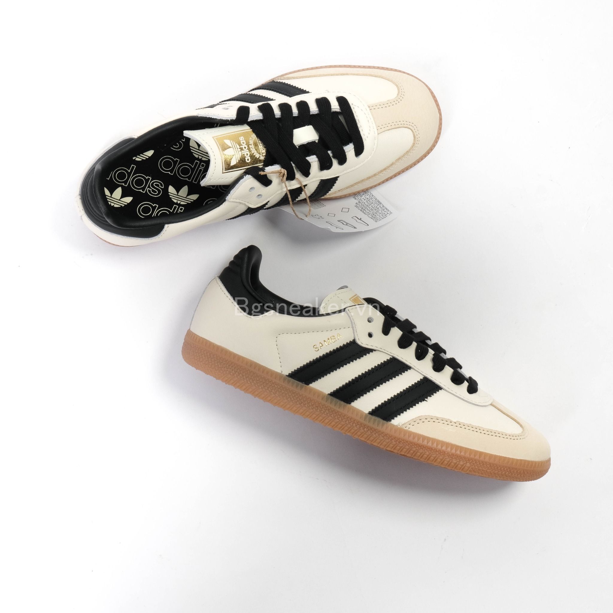 Giày Adidas Samba OG Cream White/Black/Sand Strata ID0478 
