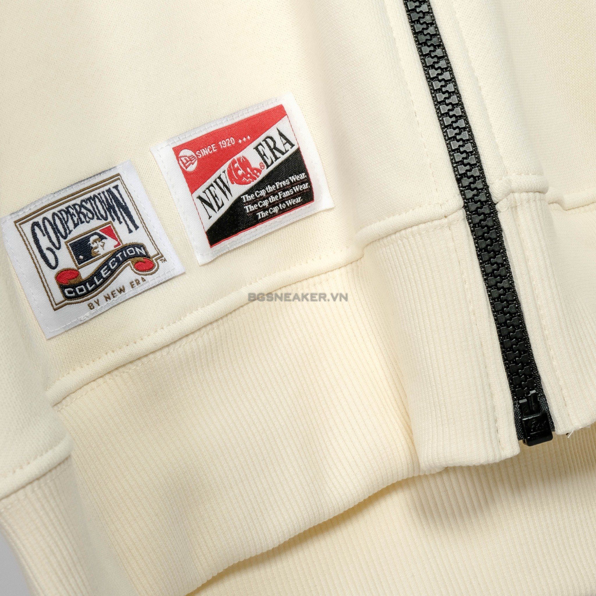  Áo Khoác Hoodie Zip New Era LA Logo Thêu Cream 14385518 