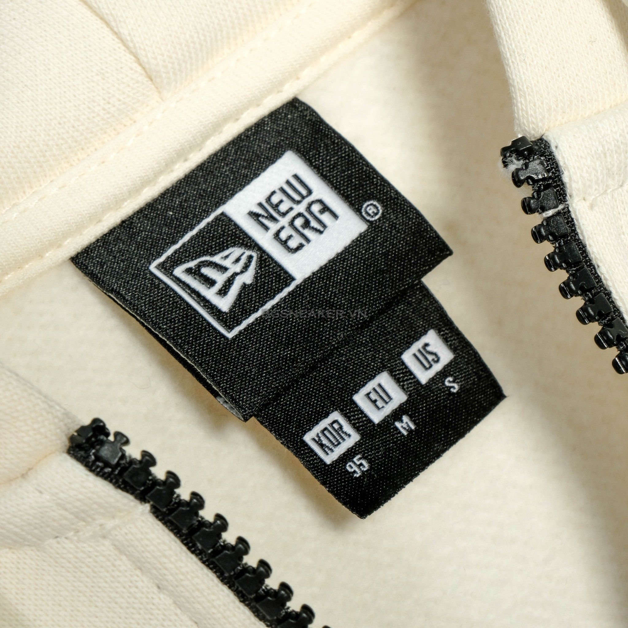  Áo Khoác Hoodie Zip New Era LA Logo Thêu Cream 14385518 