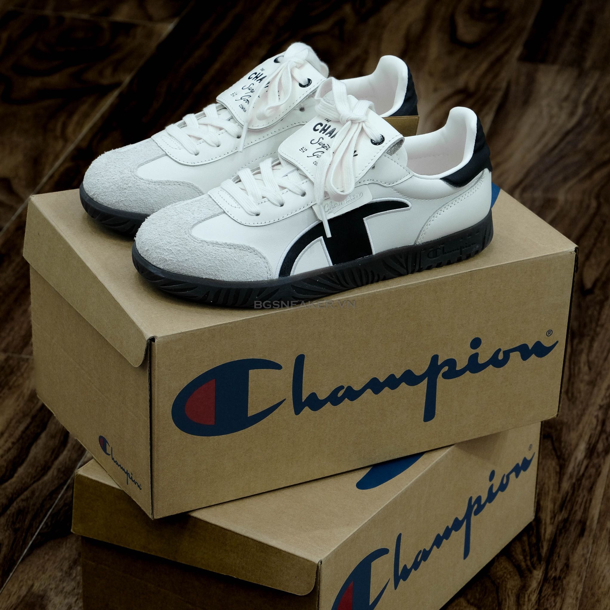  Giày Champion Essentials Champ T-Trainer ' Cream/Black ' [ U4CFCTW14U3 ] [ U5AFCTW15U3 ] 
