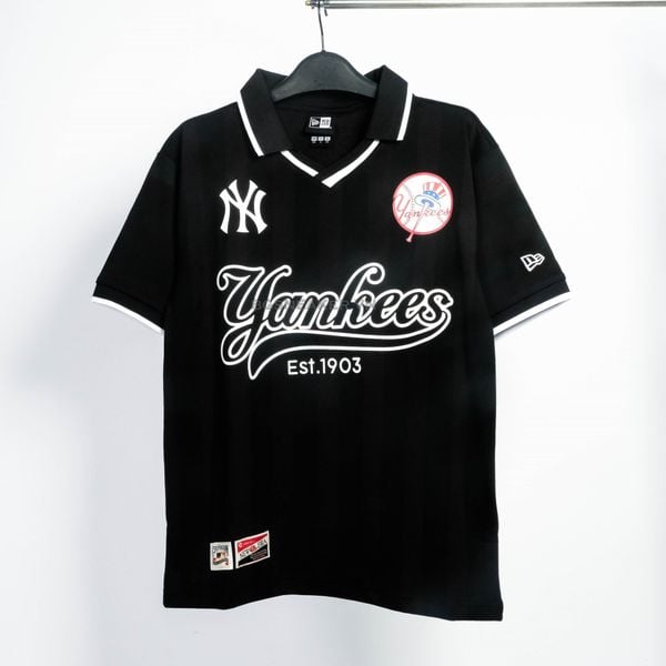  Áo Thun Jersey Polo New Era Yankees Black White  18273829 