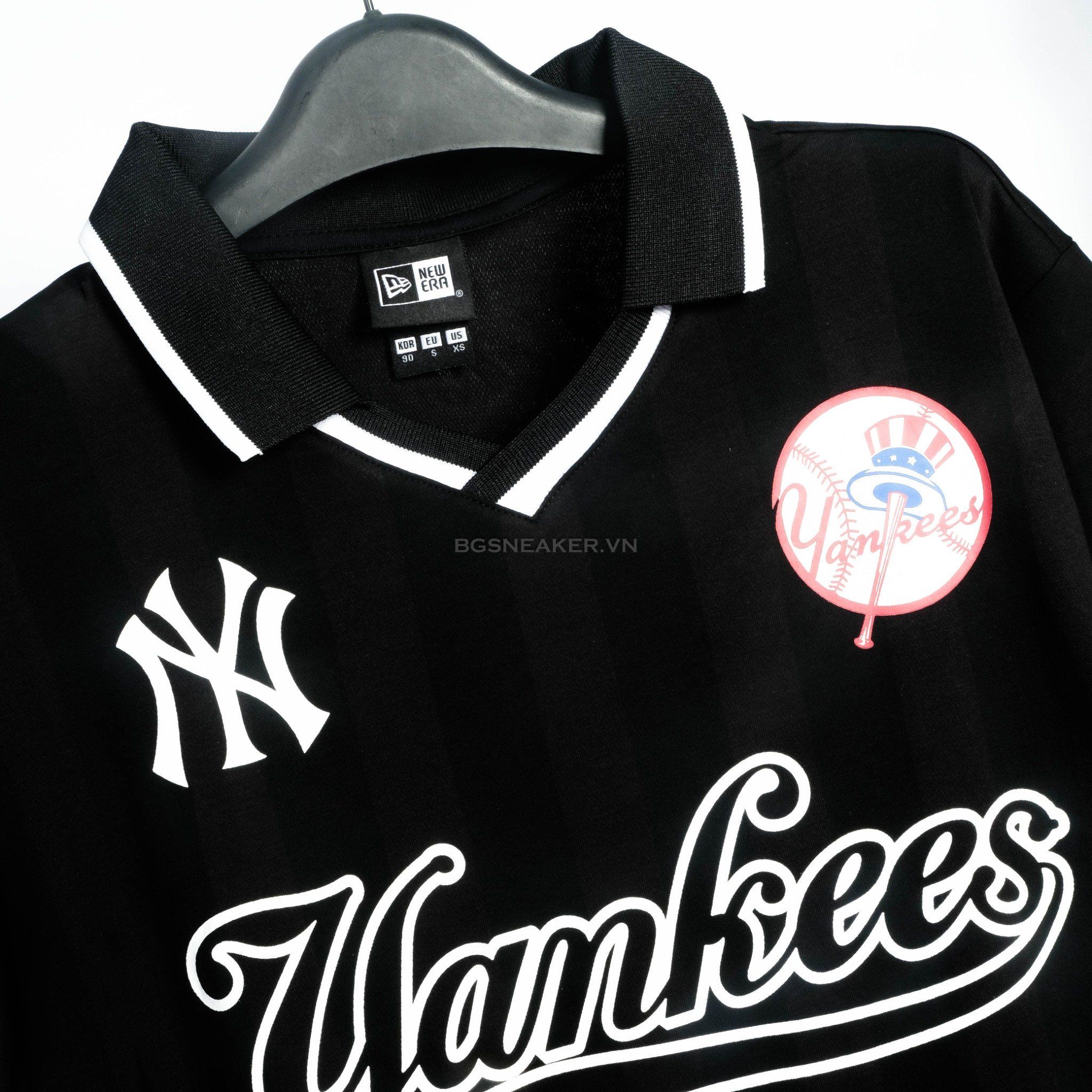  Áo Thun Jersey Polo New Era Yankees Black White  18273829 