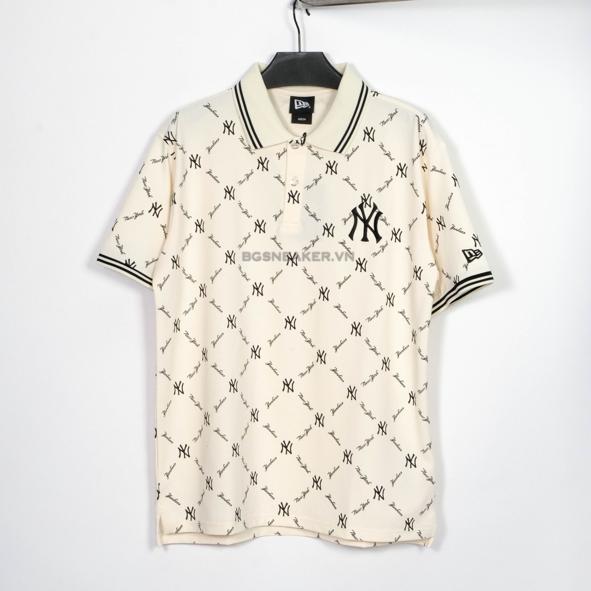  Áo Thun Polo New Era New York Yankees Mono Logo Cream 13533545 