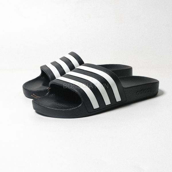  ADILETTE AQUA SLIDE BLACK WHITE [ F35543 ] 