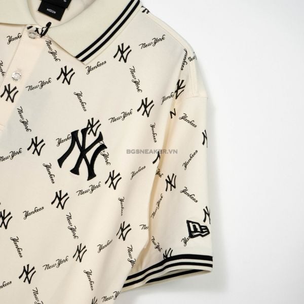  Áo Thun Polo New Era New York Yankees Mono Logo Cream 13533545 