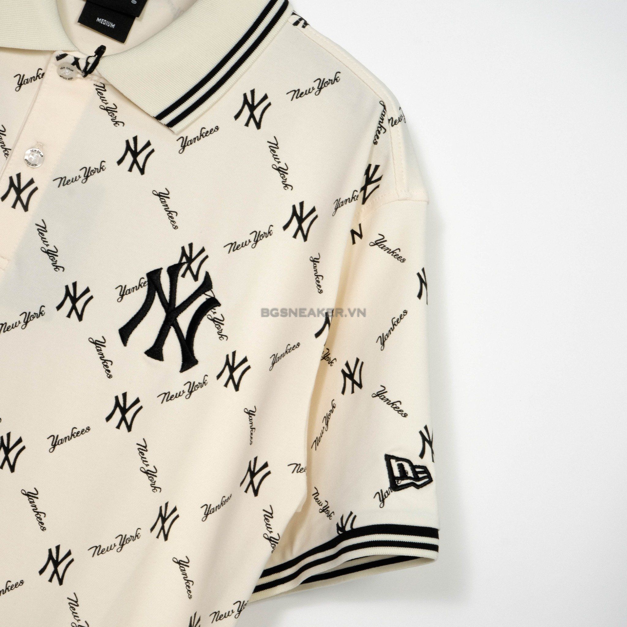  Áo Thun Polo New Era New York Yankees Mono Logo Cream 13533545 