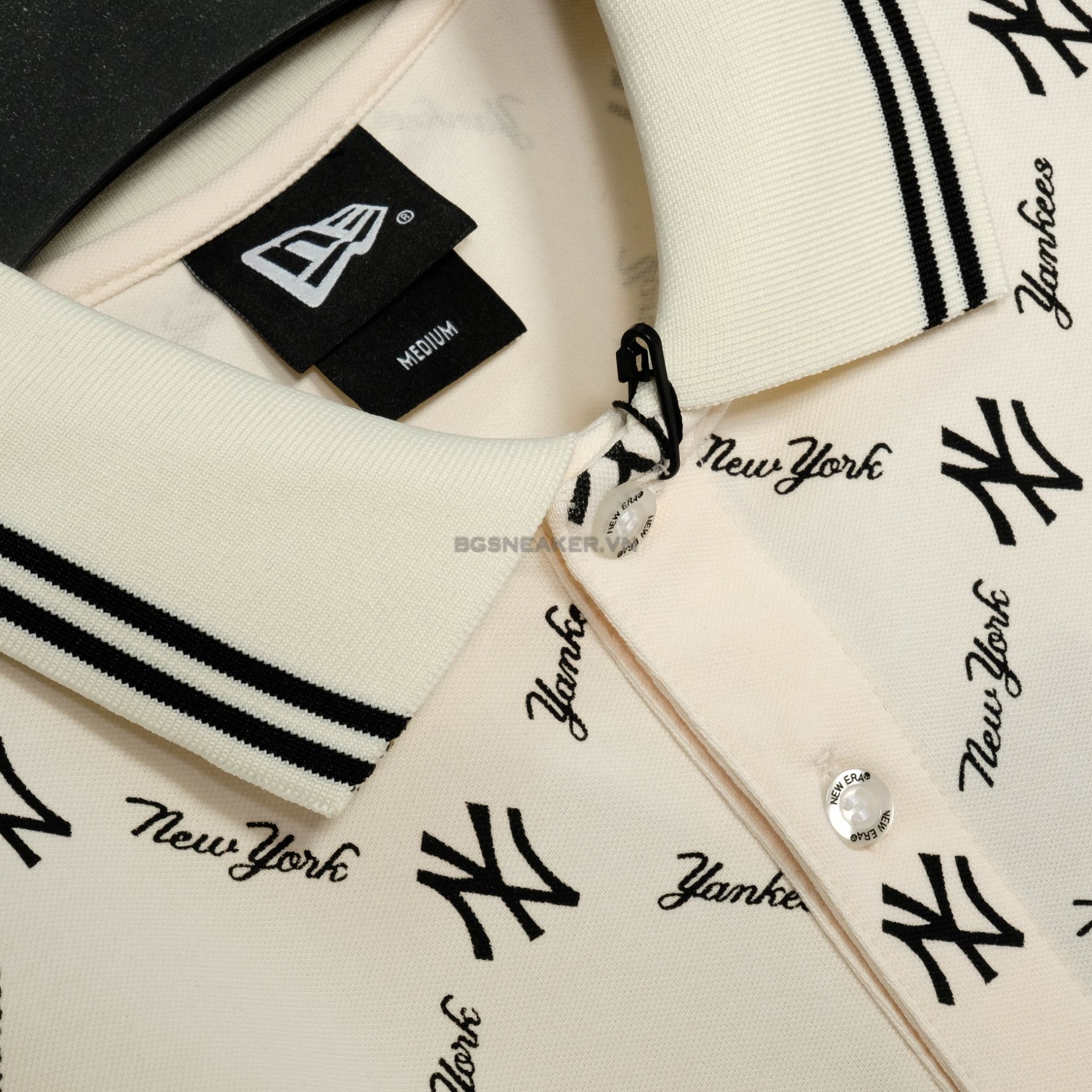  Áo Thun Polo New Era New York Yankees Mono Logo Cream 13533545 