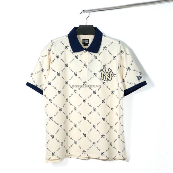  Áo Polo New Era NY Mono Cream Navy 13533546 
