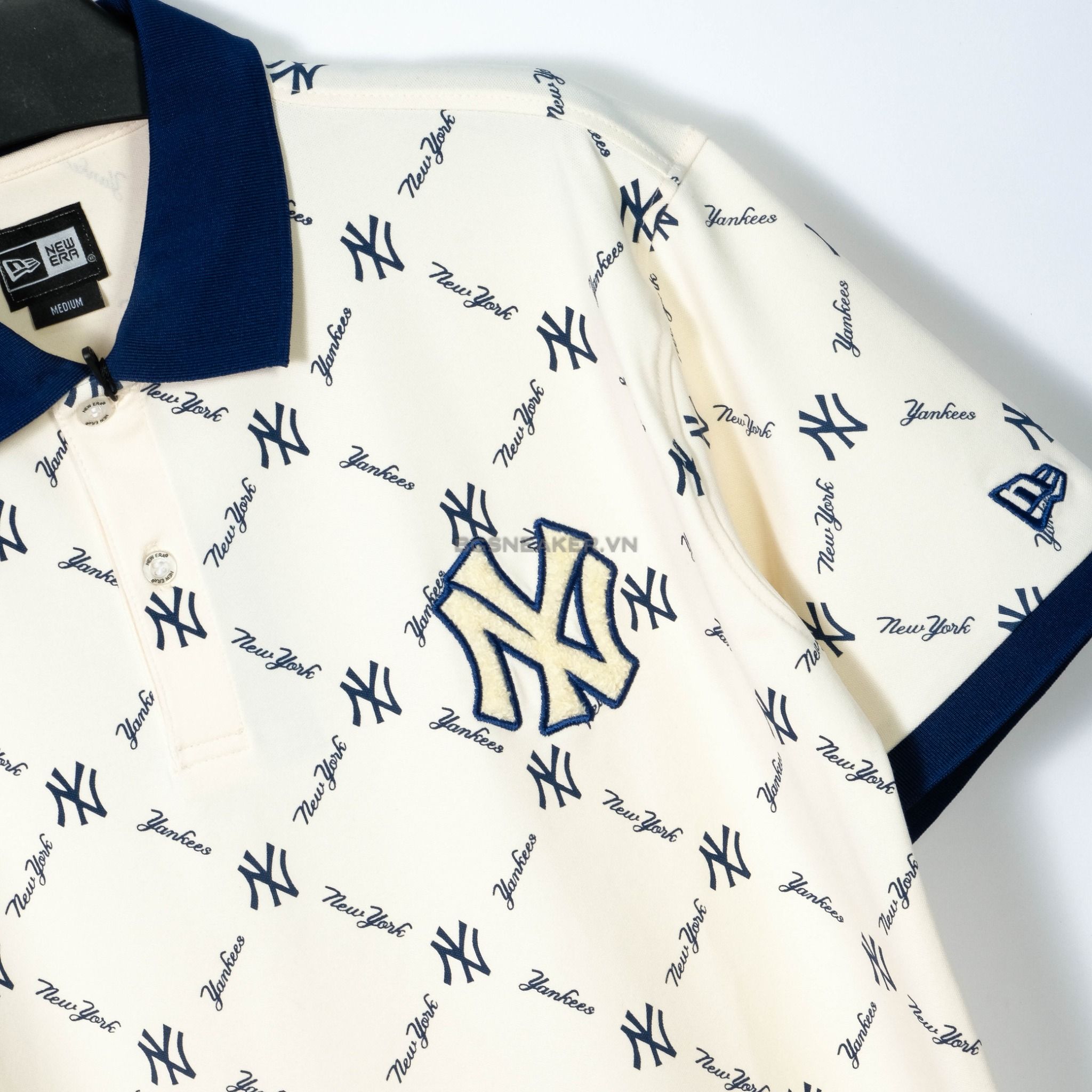 Áo Polo New Era NY Mono Cream Navy 13533546 