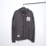  Áo Khoác New Era Hoodie Full Zip NY Yankees Grey White 14397968 