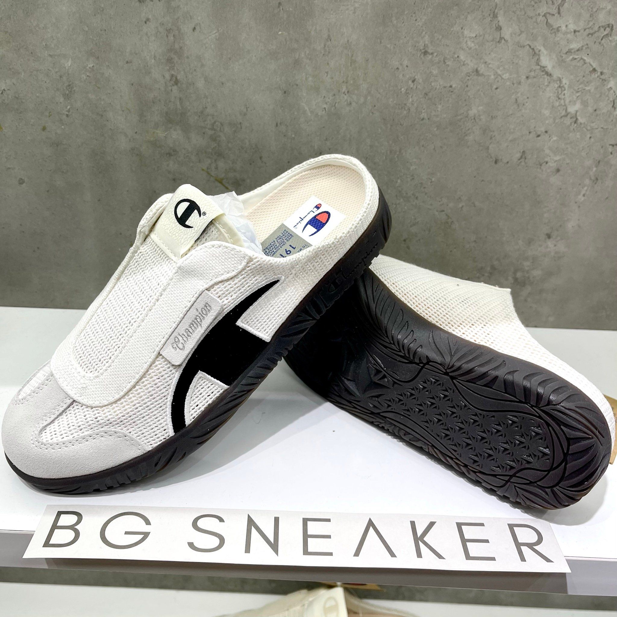  GIÀY Champion Champ T-Trainer Mule White Black  U5BFASW01U3 