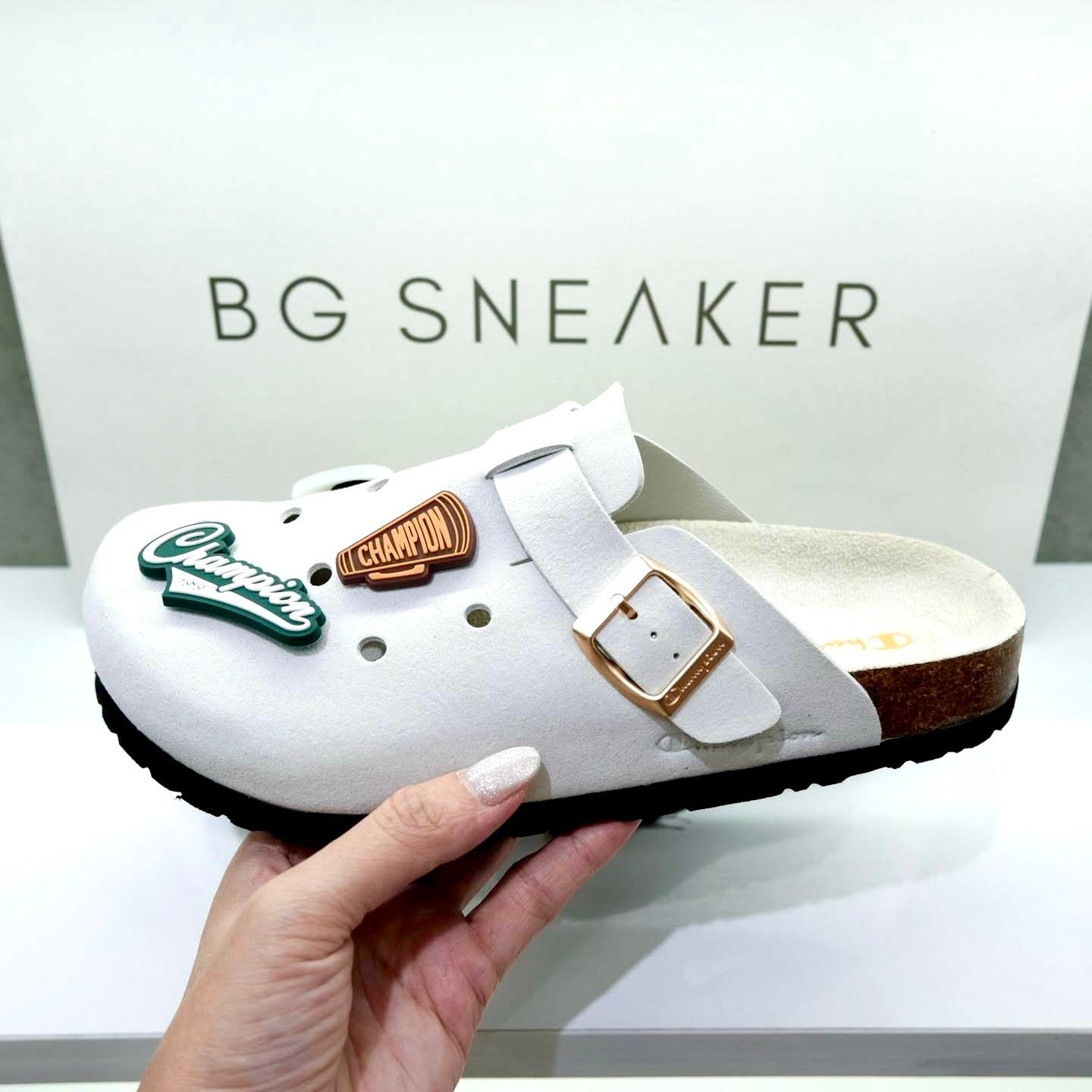  Dép Champion Sandal Birken White Grey U5AFASU19F1 