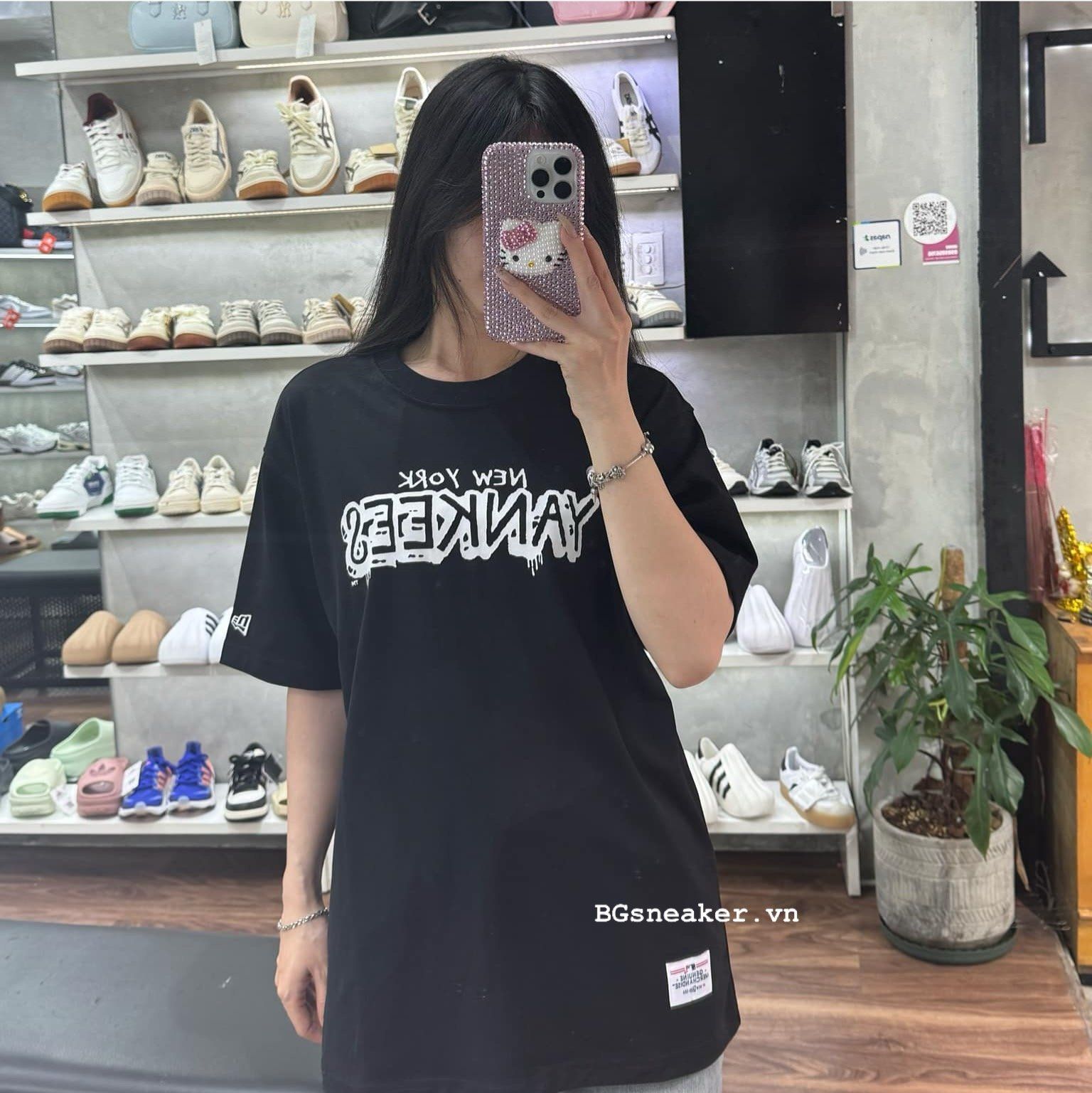  Áo thun New Era NEW YORK YANKEE BLACK WHITE 13789567 
