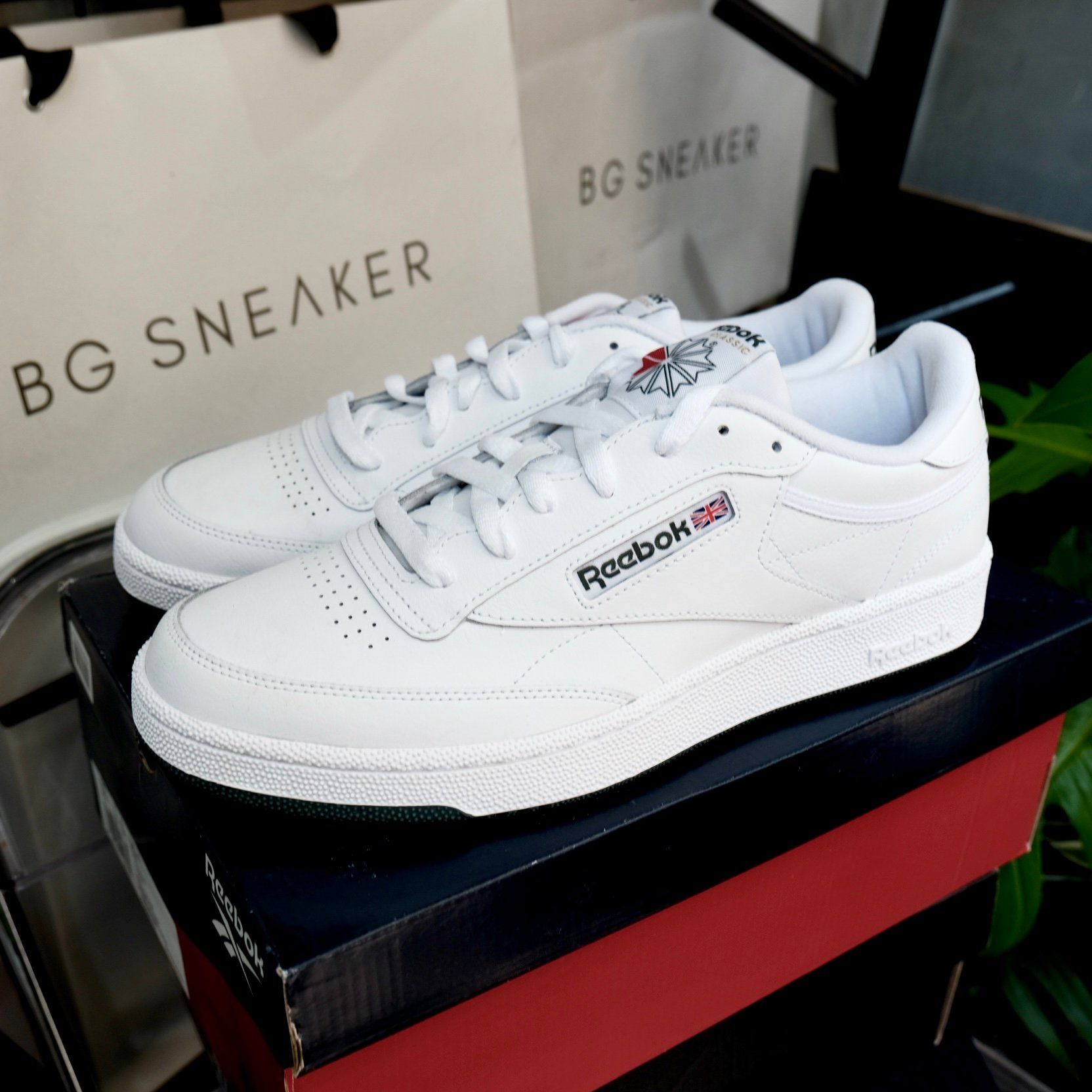  GIÀY Reebok Club C 85 - Cloud White / Chalk Green 100039280 