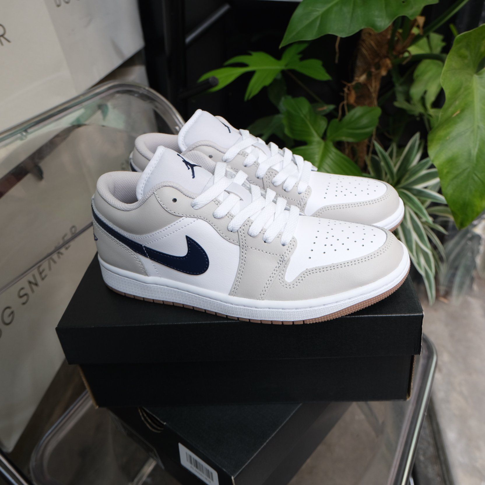 Giày Nike Air Jordan 1 Low GS ‘White Neutral Grey’ [ 553560 146 ] 