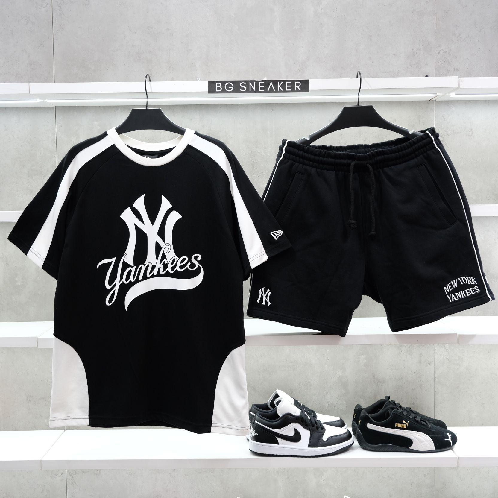  Áo thun New Era  Yankees Black White 12224584 