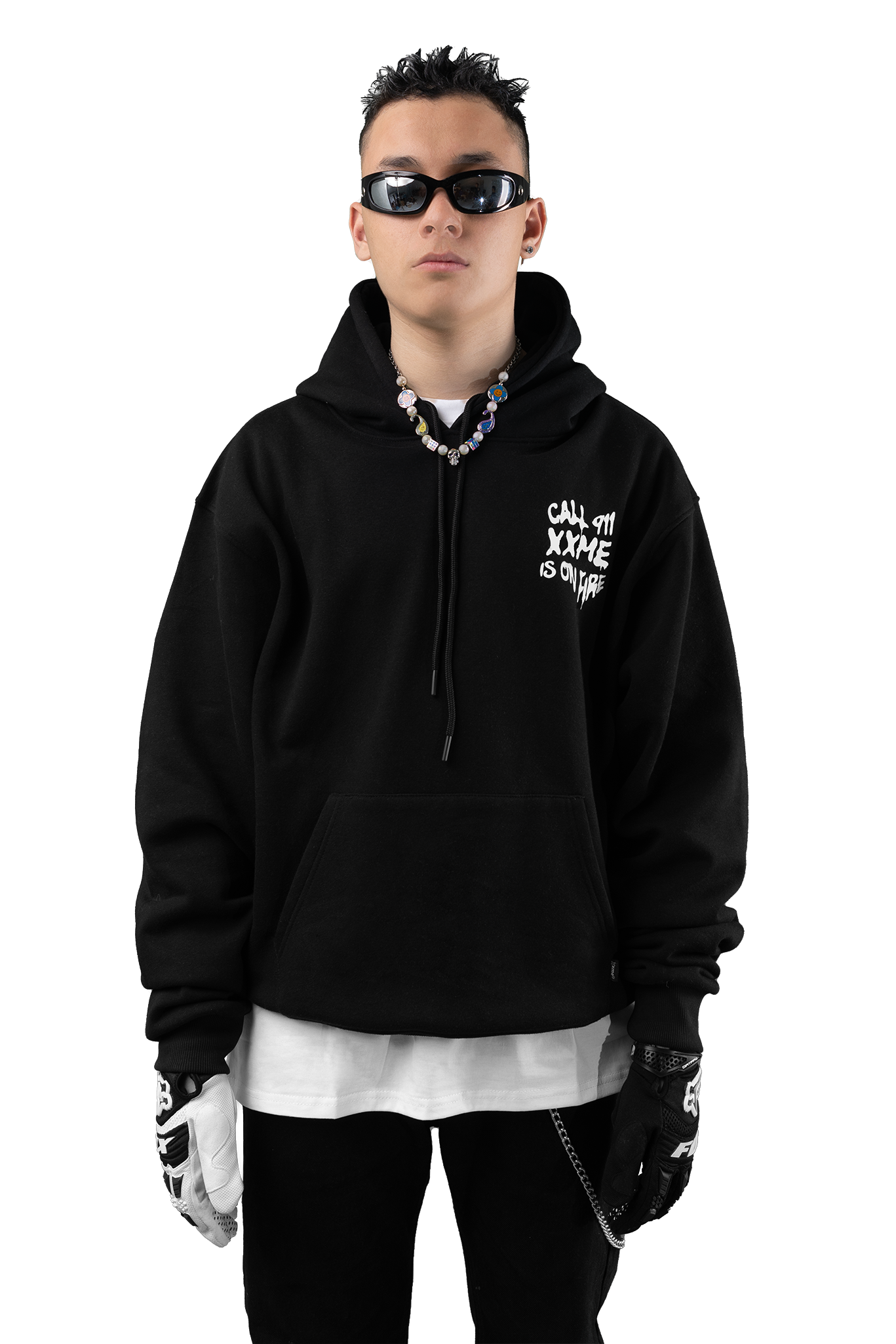  Áo Hoodie XXME On Fire - Black 