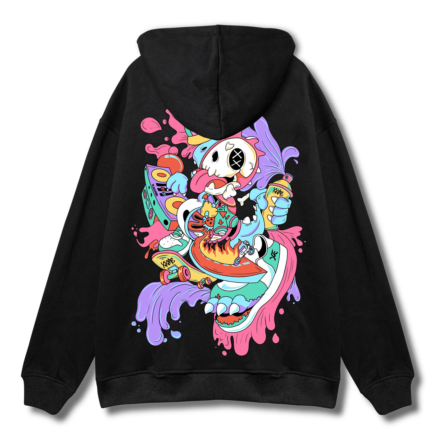  Áo Khoác X-RAY RAWR Skeleton Hoodie - Black 