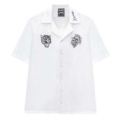  Áo Sơ Mi Dynasty - Line Art White 