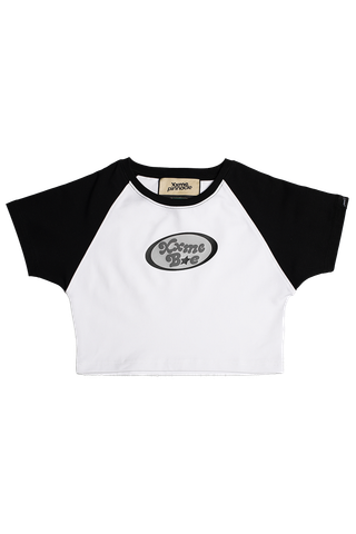  Áo Raglan Croptop XXME Bae - White 