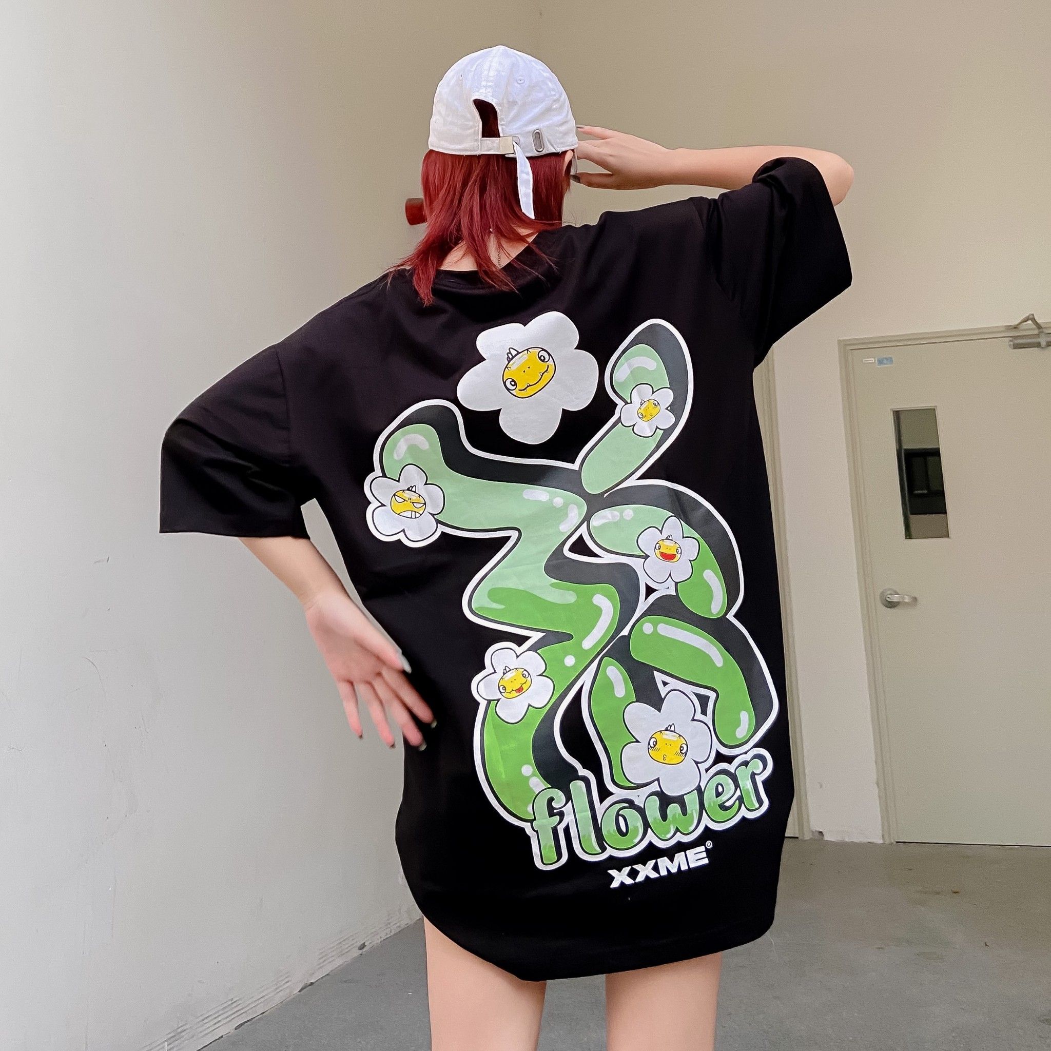  Áo Thun Big Logo Flower Tshirt - Black 