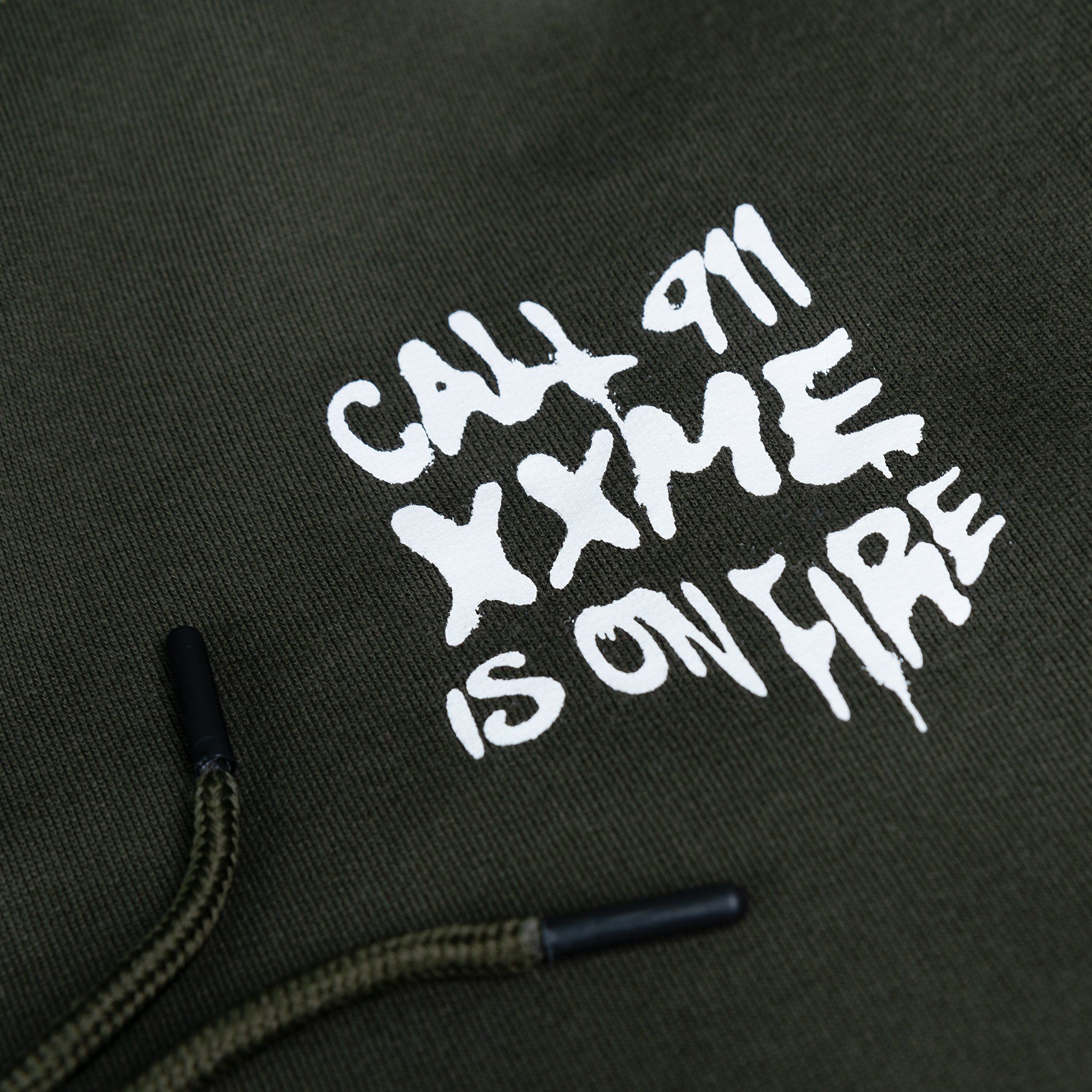  Áo Hoodie XXME On Fire - Olive 