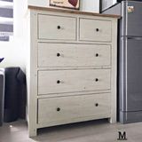  TỦ HỘC GỖ THÔNG TRẮNG GLAZE XÁM KOALA 