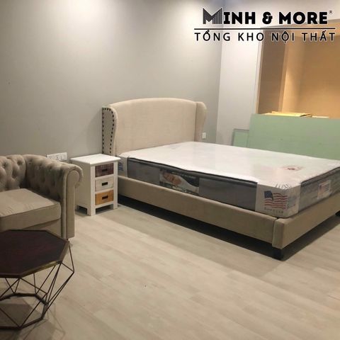  Giường Bọc Nệm Nút Đinh 