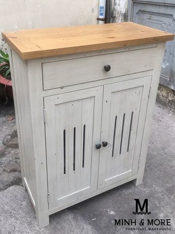  TỦ GIÀY GỖ THÔNG TRẮNG XÁM KOALA 