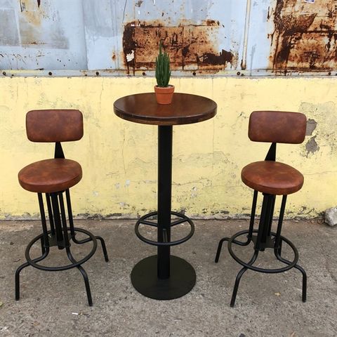  Ghế Bar Sắt Xoay Ống Tròn 