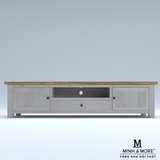  KỆ TỦ TIVI GỖ THÔNG MÀU TRẮNG XÁM KOALA 