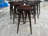  Ghế Bar Gỗ TABURET Mặt Lõm Cao Su 