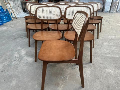  SECCO - Ghế Gỗ Tựa Mây Nhựa 